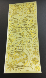 Peel Off Sticker Sheets - Snowmen Gold