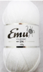 Emu Classic DK Yarn (100g) White