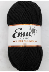 Emu Classic Super Chunky Yarn (100g) Black