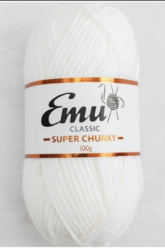 Emu Classic Super Chunky Yarn (100g) White