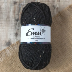 Emu Classic Tweed Chunky Yarn (100g) Black