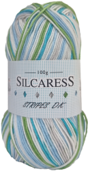 Cygnet Silcaress Stripes DK Yarn (100g) Vitamin Sea