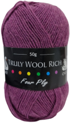 Cygnet Truly Wool Rich 4-Ply Sock Yarn (50g) Mauve