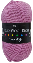 Cygnet Truly Wool Rich 4-Ply Sock Yarn (50g) Rose Pink