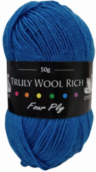 Cygnet Truly Wool Rich 4-Ply Sock Yarn (50g) Turquoise