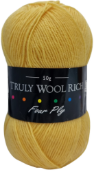 Cygnet Truly Wool Rich 4-Ply Sock Yarn (50g) Yellow (2041)