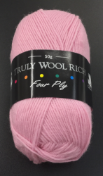 Cygnet Truly Wool Rich 4-Ply Wool (50g) Baby Pink
