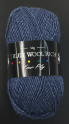 Cygnet Truly Wool Rich 4-Ply Wool (50g) Denim Mix